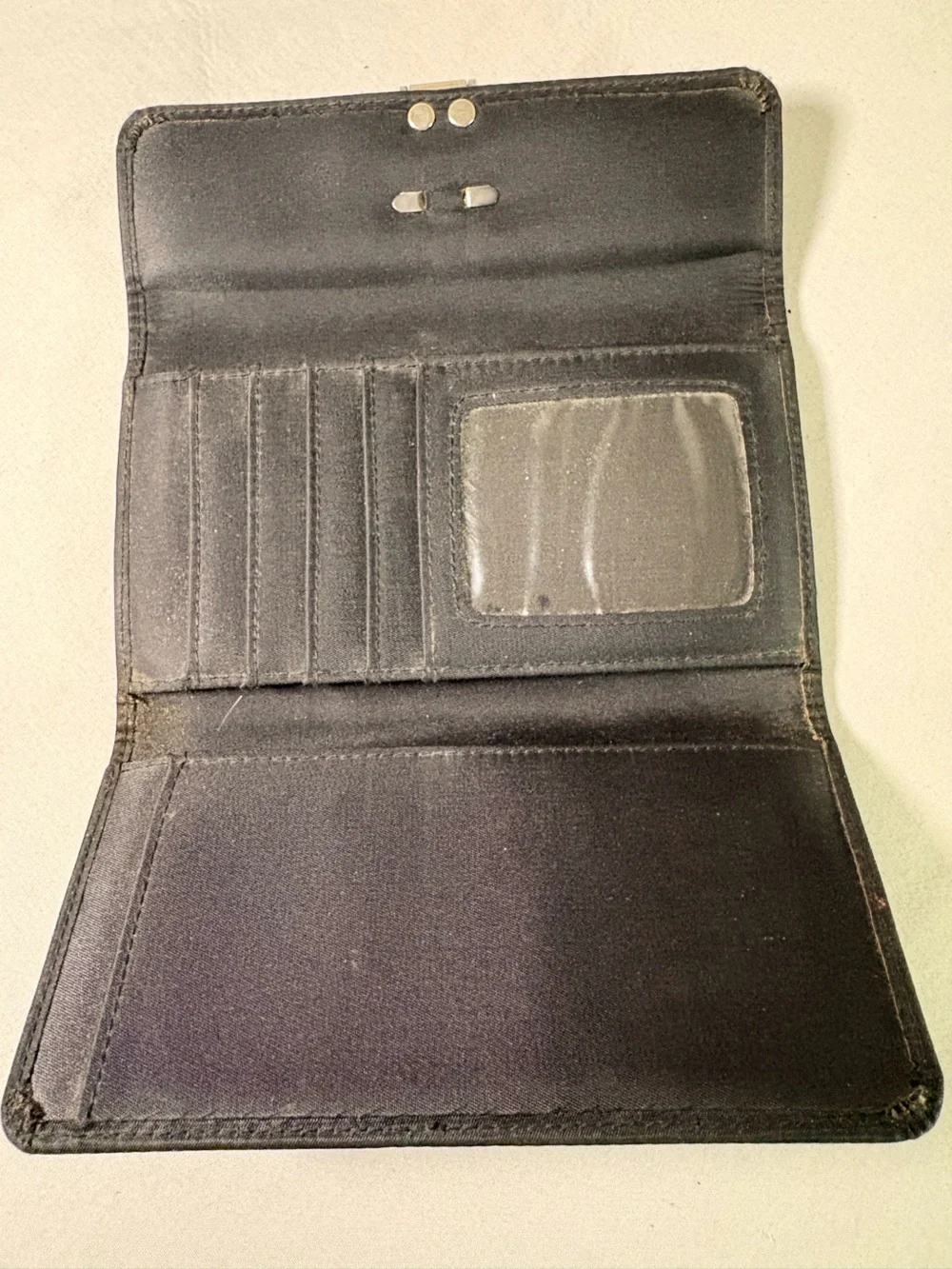 Prada Black Leather Logo Clasp Wallet